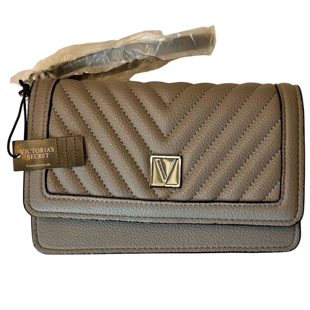 Victoria Secret Phone Wristlet Quilted  front Flap Snap  Close